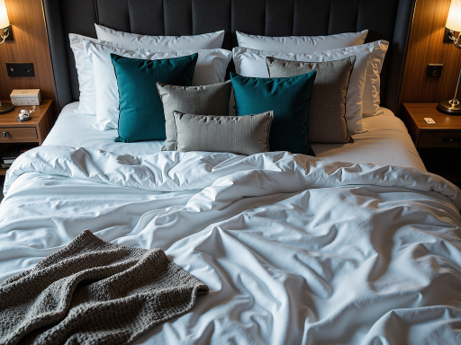 豪华别墅主卧室，现代简约风格，大床配高品质床品，温馨舒适氛围