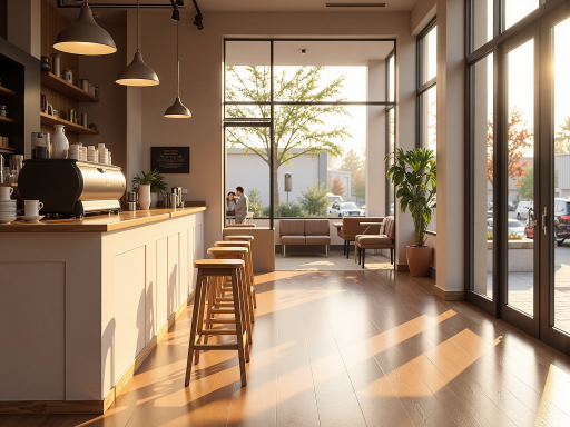 餐厅入口区域，工业风格设计，金属装饰元素，氛围独特