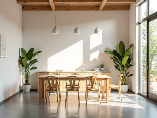 小户型餐厅，北欧风格设计，简约餐桌椅，温馨灯光，用餐氛围良好